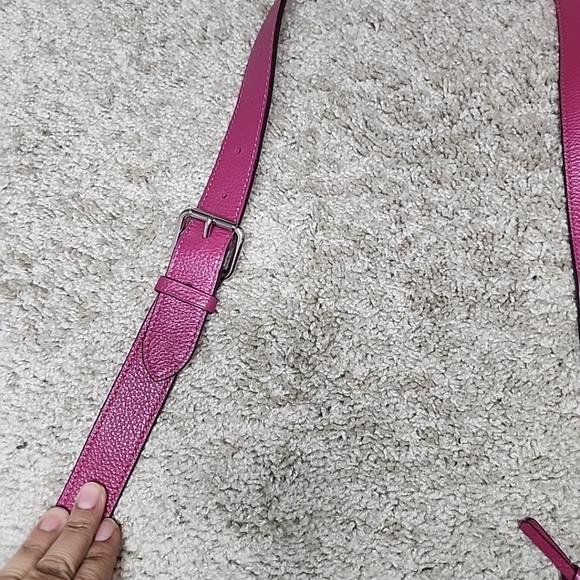 Coach Pennie Crossbody With Coin Case Pebble Leather Pink Gray C5674 - Picture 9 of 9